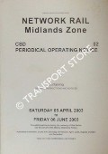 Book cover of Periodical Operating Notice containing General Instructions and Notices, 5 April to 6 June 2003 by Network Rail Midlands